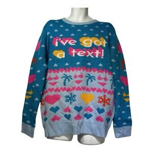 Love Island Hulu TV Show Ugly Christmas Pullover Sweater Women's Size XL